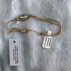 BaubleBar Gold Pull Bracelet with Oval Gemstone